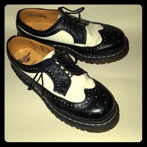 Dr. Martens black and white wingtips